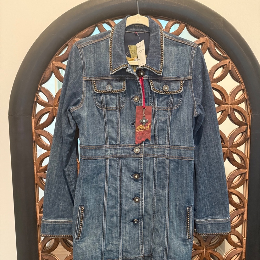 Plush Premium Denim Duster Jacket..RARE FIND!